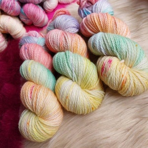 Unicorn Gelato Hand dyed Aran/worsted 100g 166m 100% superwash merino wool yarn image 4
