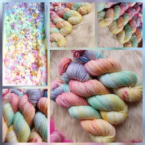 Unicorn Gelato Hand dyed Aran/worsted 100g 166m 100% superwash merino wool yarn image 7