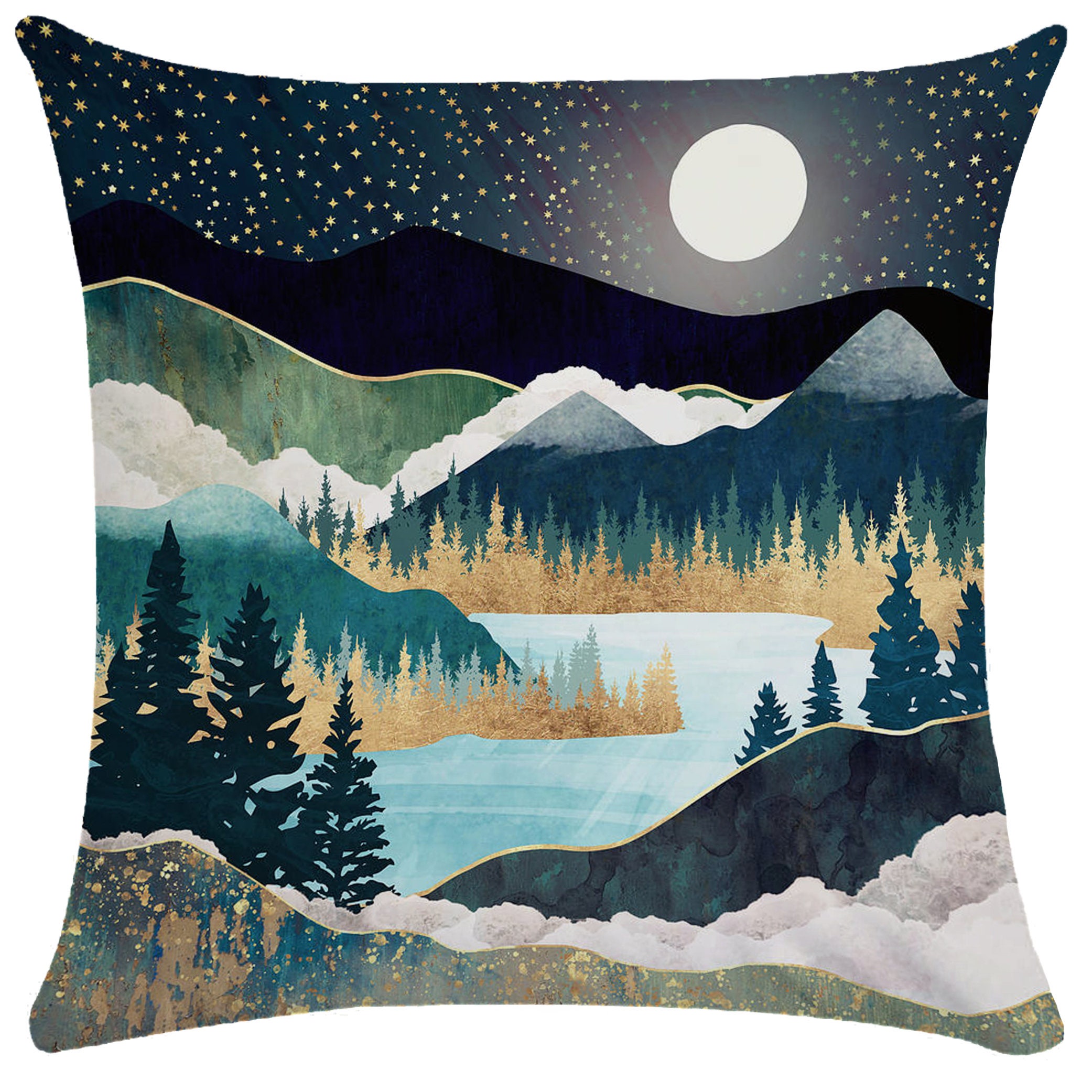 Abstract Trees Pillow Covers Mountain Throw Pillow Covers Etsy