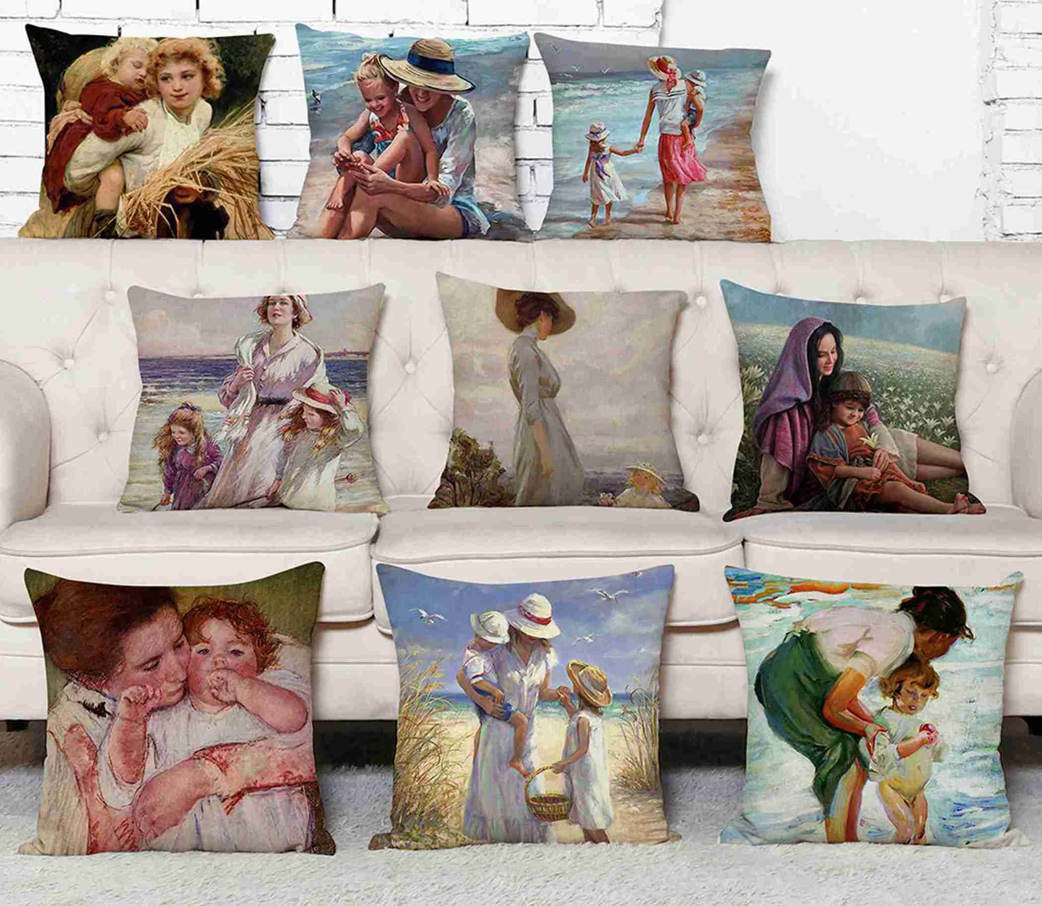 Oil painting art pillow case Figure painting pillow cover Etsy