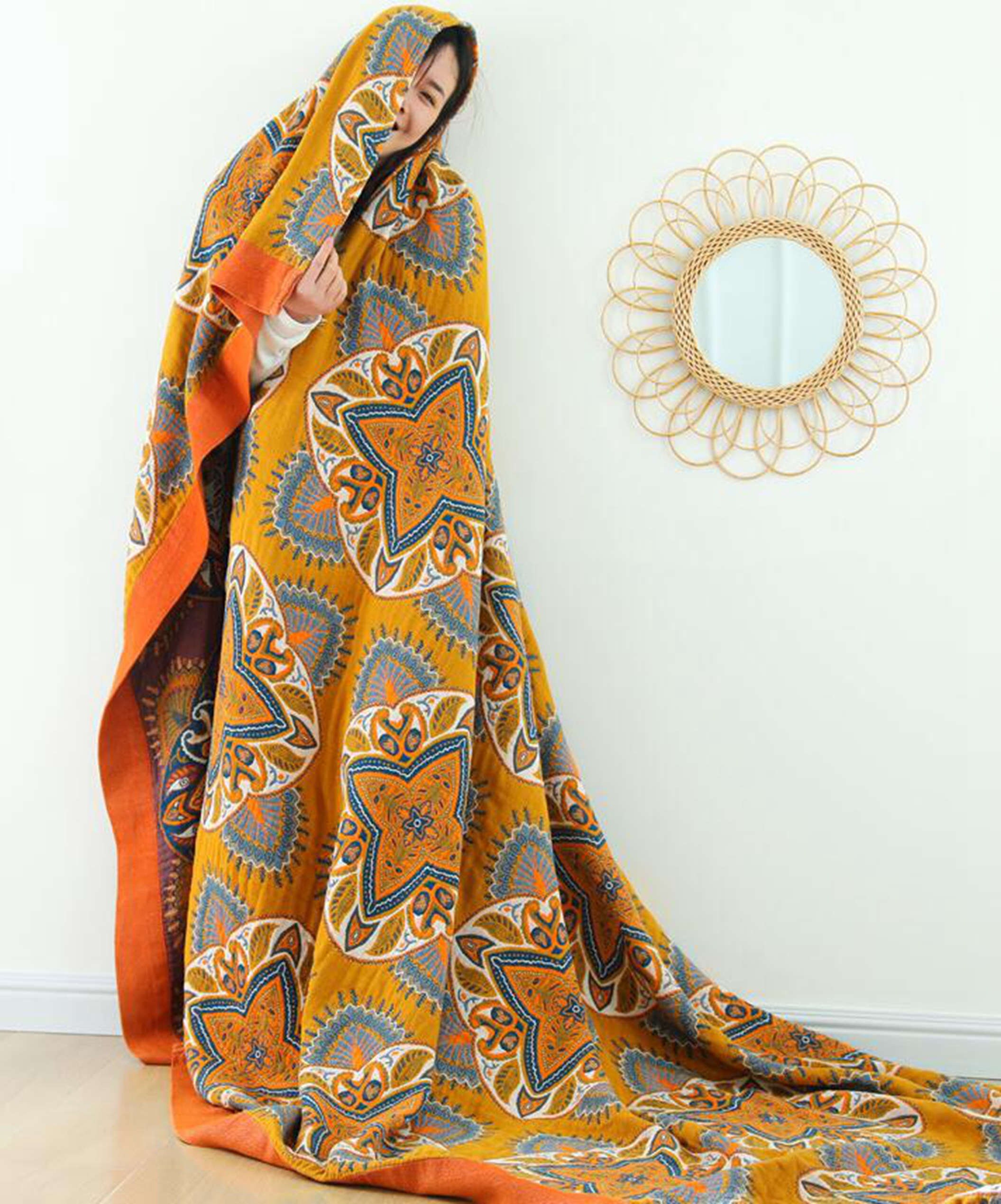 Bohemian Throw Blanket Throw Nordic Boho Throw Blanket Aztec Etsy