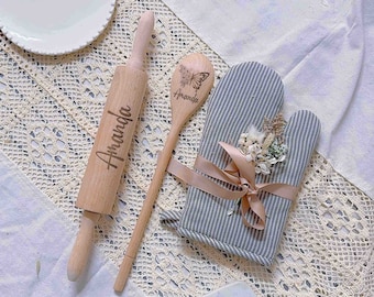 Baking Gift Set, Mother Gift Box, Birthday Gift Box, Wooden Spoon and Rolling Pin, Cooking Gift, Custom Baking Tools, Thanksgiving Gift