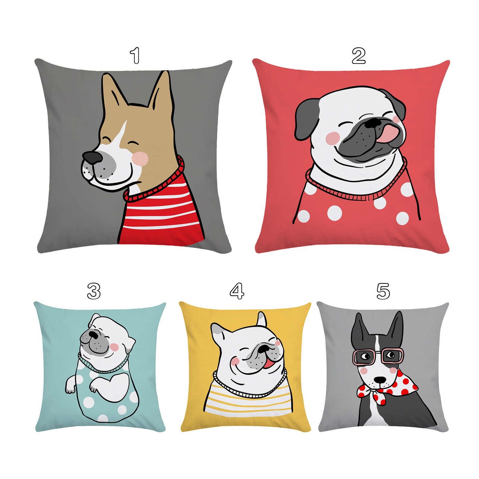 Dog Throw Pillow Gift For Dog Lover Decorative Cushion Etsy