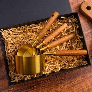 Set di misurini personalizzati, set regalo di cucchiai dosatori, misurini per utensili da cucina, utensili da cucina rustici, strumenti di cottura incisi