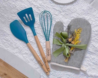 Personalisiertes Back-Geschenk-Set, Küchenutensilien, Mikrowellenhandschuhe, Geschenk für den Koch