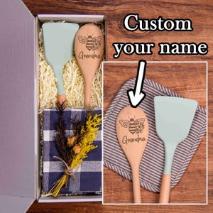 Personalized Baking Gift Box, Cooking Gift, Bridal Shower Gift, Birthday Gift, Housewarming Gift, Wooden Spoon and Spatula Set, Cooking Gift