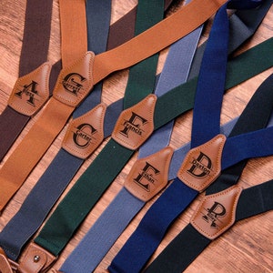 Regalos personalizados para hombres, tirantes de boda, tirantes de padrinos rústicos, regalo de boda, tirantes de cuero, tirantes para hombre, traje de portador de anillo