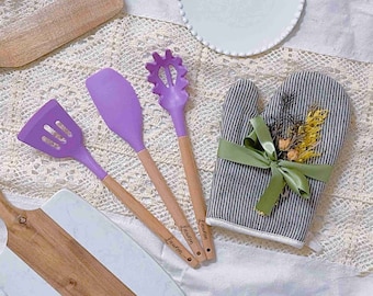 Personalized Silicone Spatula Set, Engraved Baking Tools, Bridal Shower Gift