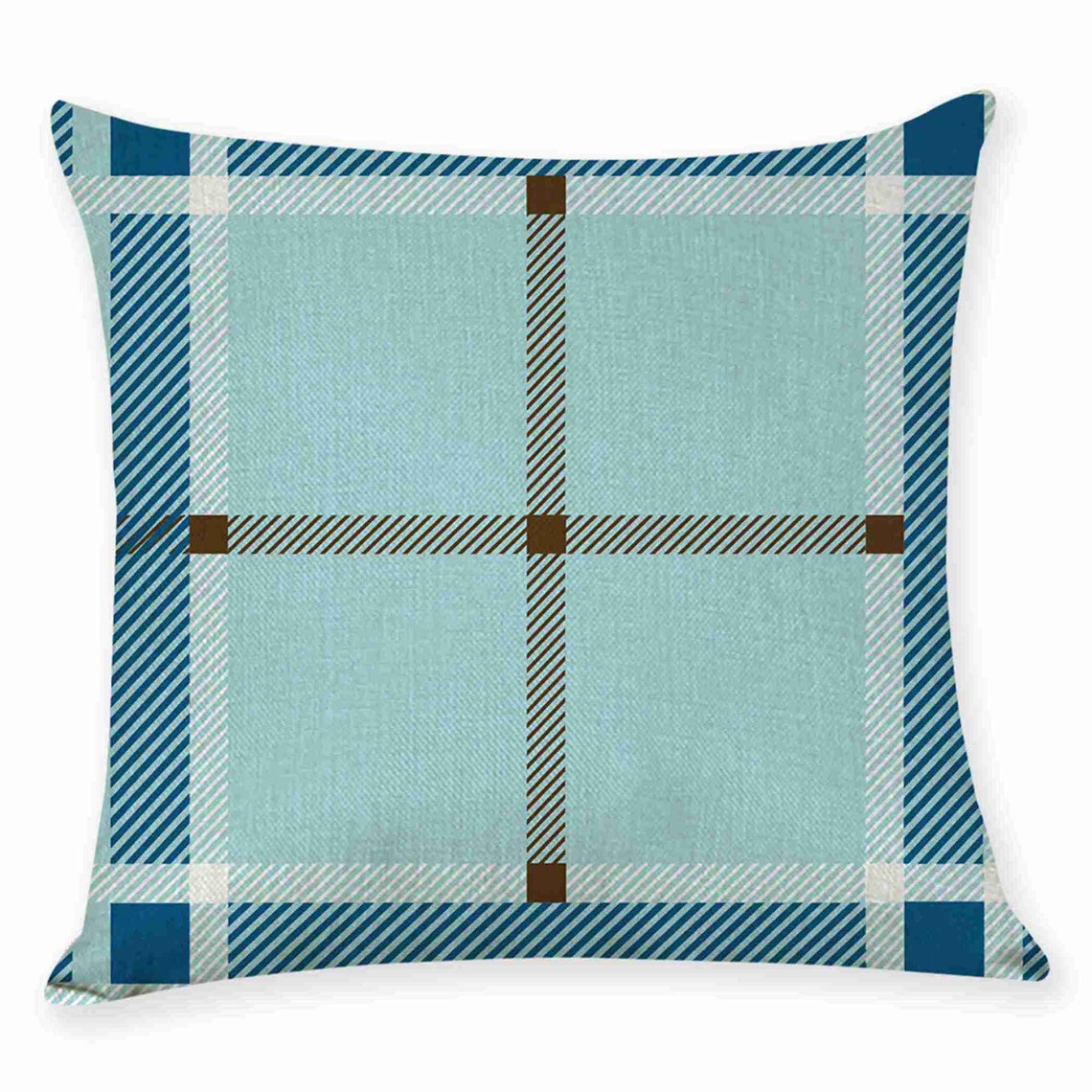 Checkered texture throw pillow case Cloth art pillow cover Etsy