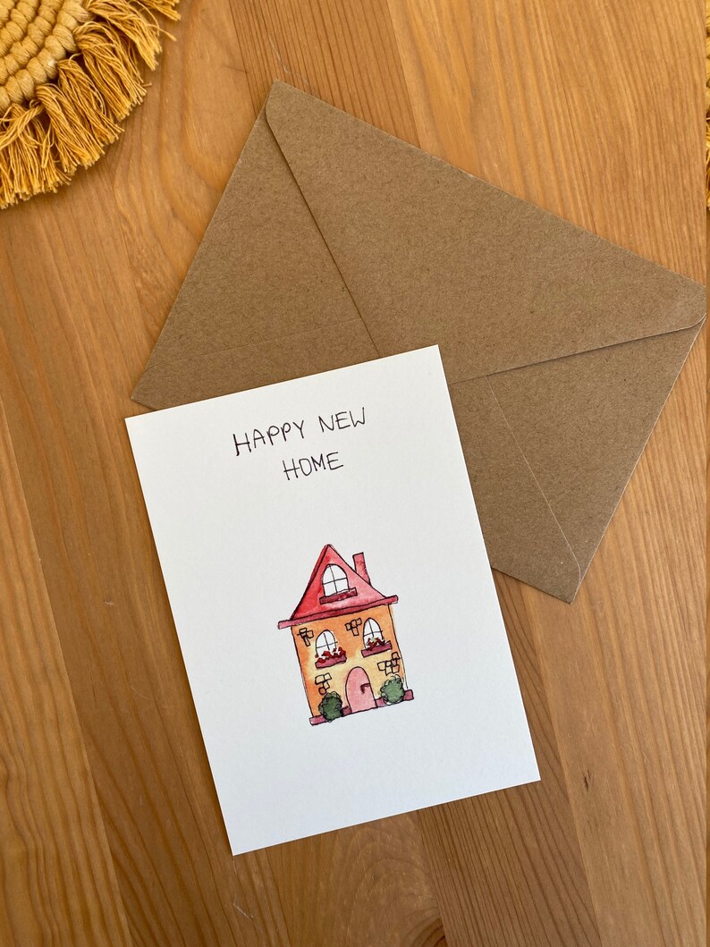 Karte Zum Einzug Print, Aquarell Print Neues Zuhause, Happy New, Umzug ...