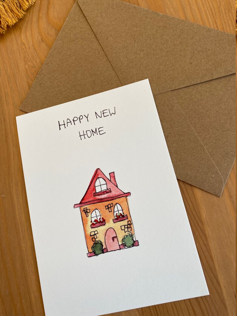 Karte Zum Einzug Print, Aquarell Print Neues Zuhause, Happy New, Umzug ...