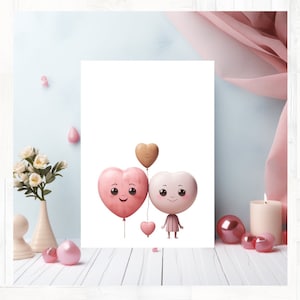 Tarjetas divertidas de San Valentín para amigos, tarjeta de agradecimiento por atención médica, creaciones de tarjetas felices, plantilla de tarjetas de agradecimiento con flores silvestres, nota de agradecimiento con forma de corazón