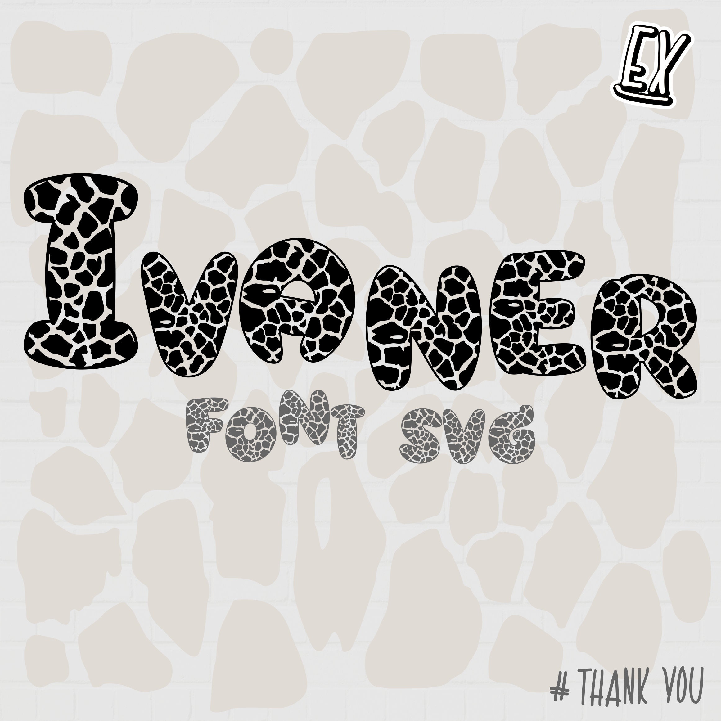 Giraffe Font Svg Giraffe Alphabet Svg Giraffe Letters and Etsy