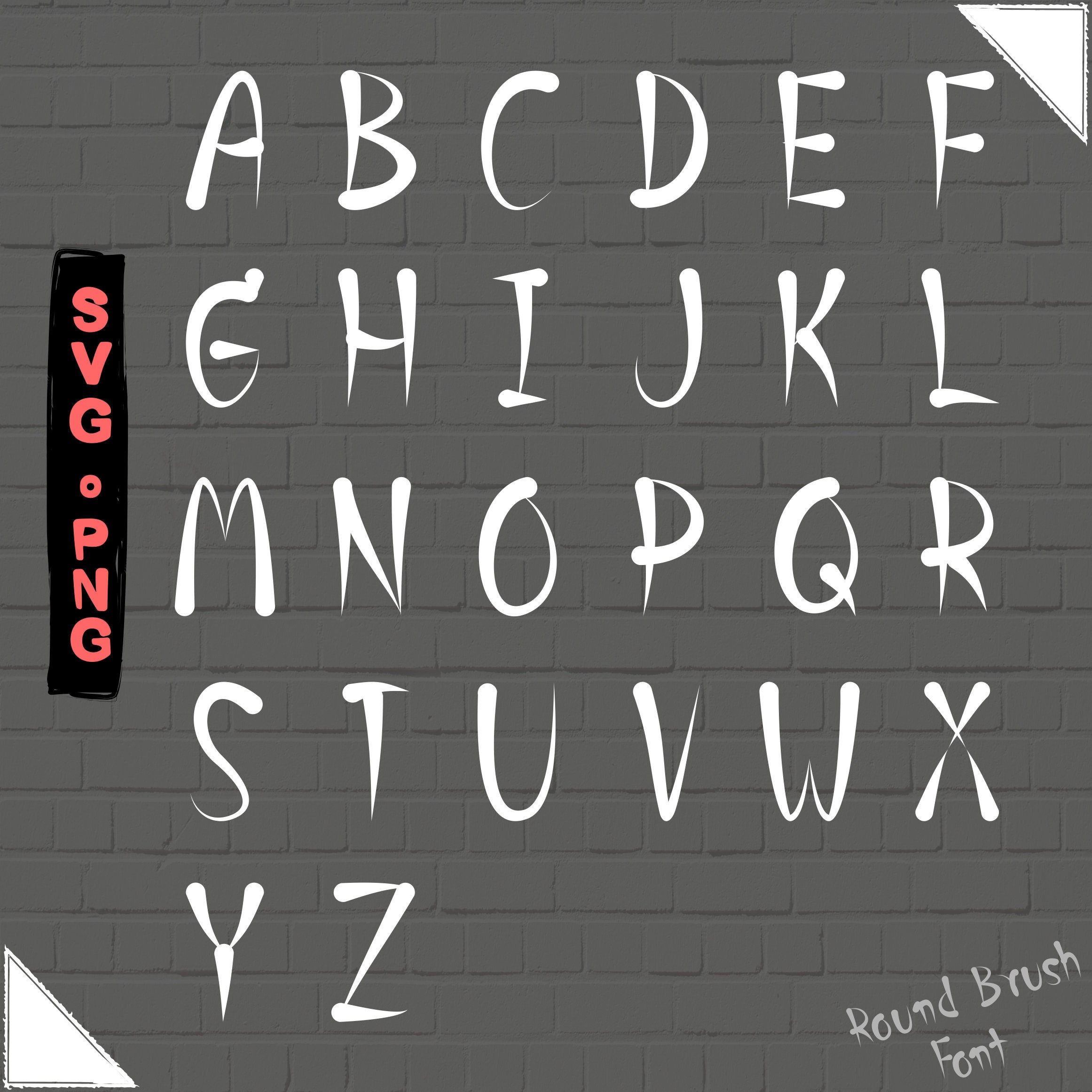 Brush Font Svg Brush Alphabet Svg Paint Brush Font Svg Etsy