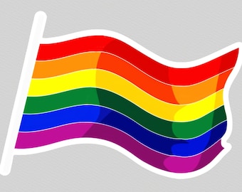Rainbow Pride Flag Heartbeat, LGBTQ Art (Digital Download)