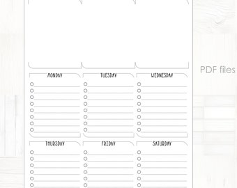 Printable Daily Planner, Weekly and Monthly To-Do List (PDF File)