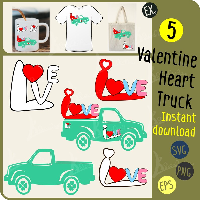 Valentines svg Cutting File svg Valentines Truck svg,Valentine/'s Day png eps Conversation Hearts Stickers,Valentines Vintage Truck