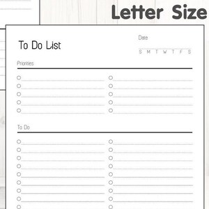 To do list printable,Printable To Do List,Minimal To Do List Printable,Daily, weekly to-do pdf planner checklist,Printable & Fillable PDF