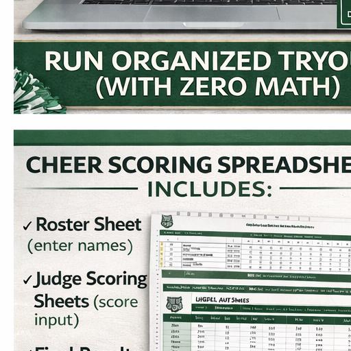Cheerleading Tryout Score Sheet Excel |auto-calculating Tryout ...