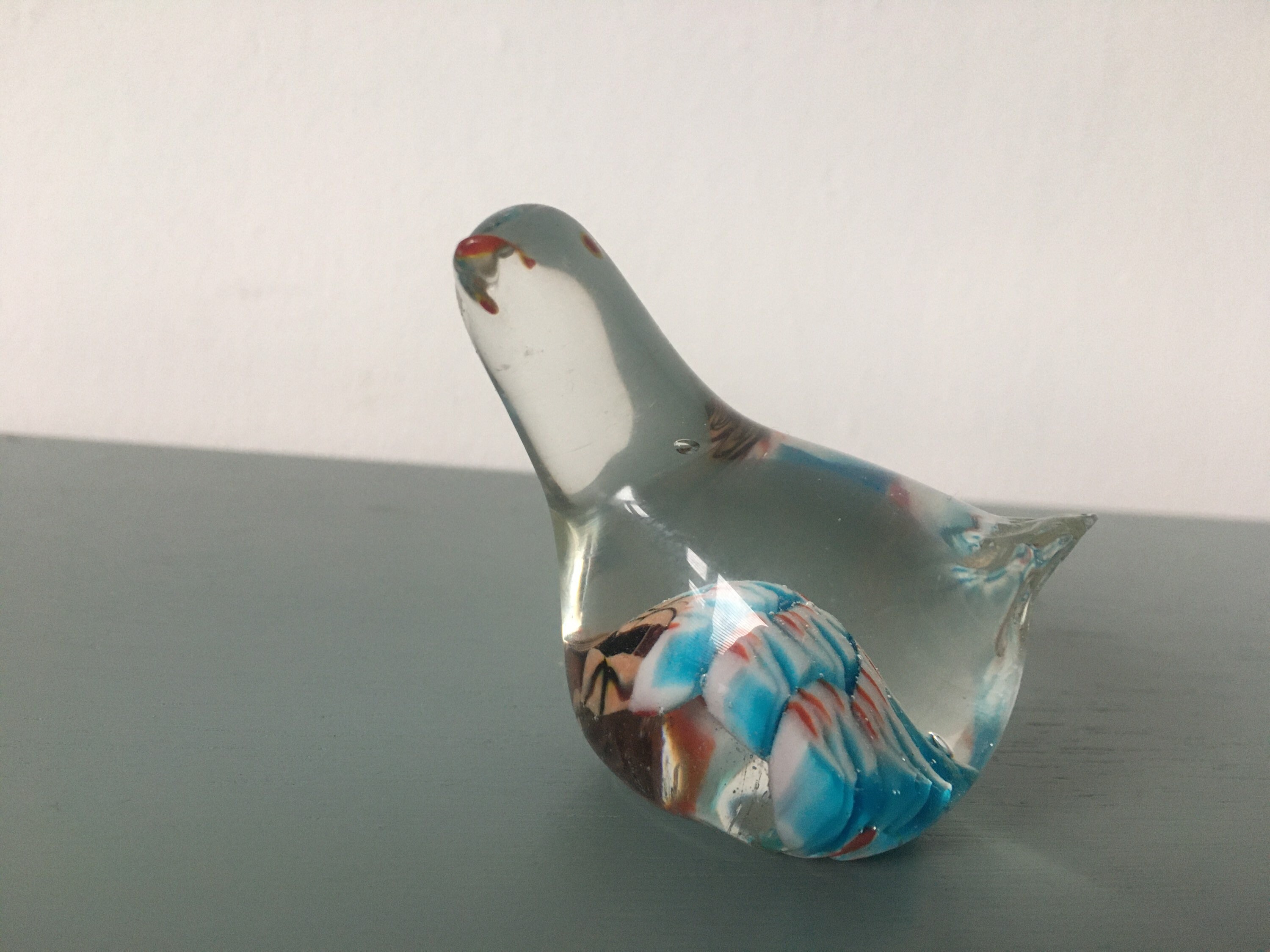 Little vintage glass bird paperweight ornament Etsy