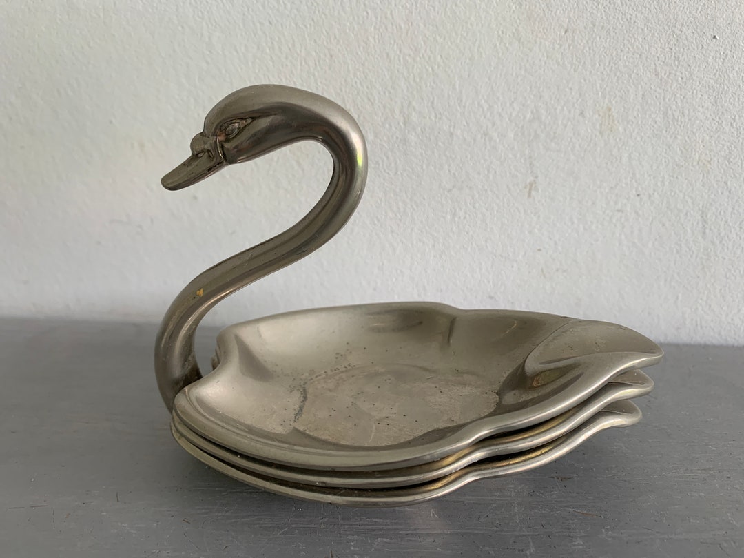 1970s Silver Plated Swan Ashtray Set. Vintage Seba Ashtray Etsy
