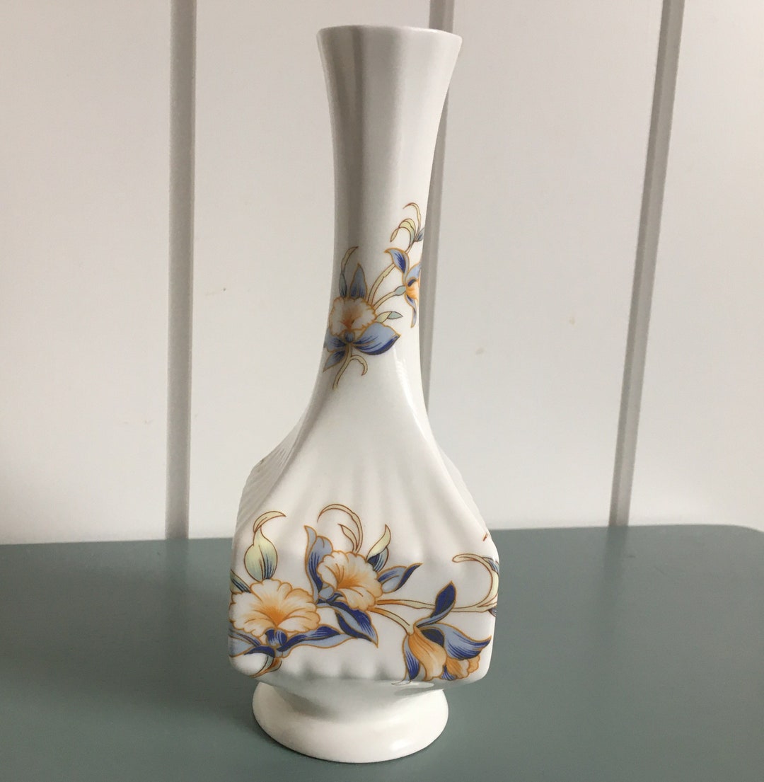 Vintage Aynsley Bud Vase Bone China Just Orchids Fine Bone Chia Small