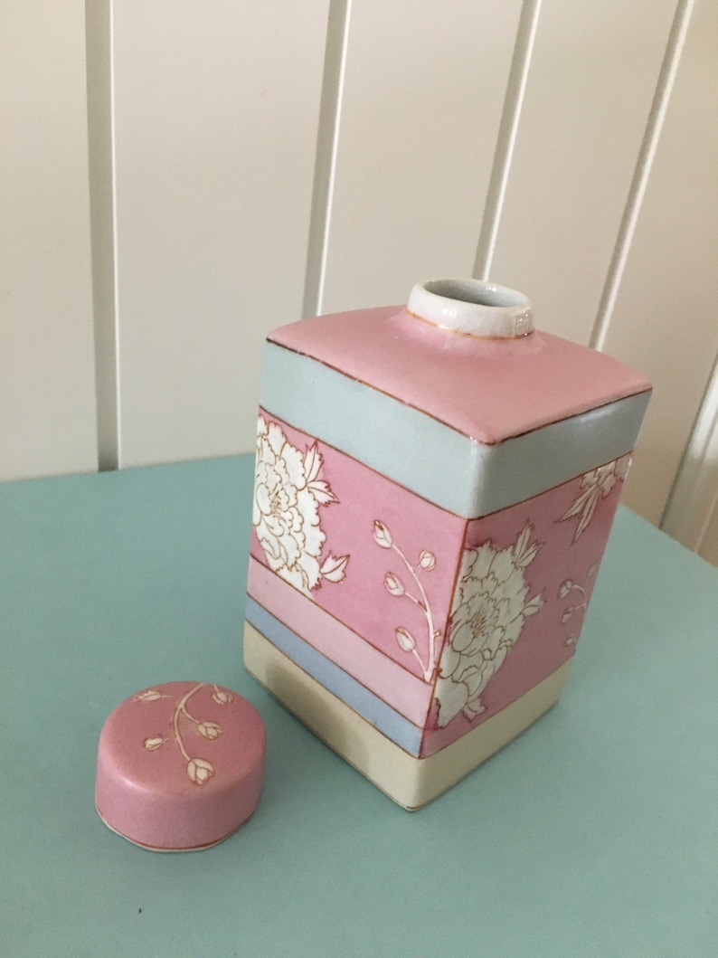 Pair of vintage Dressing Table Accessories Ceramic Square Etsy