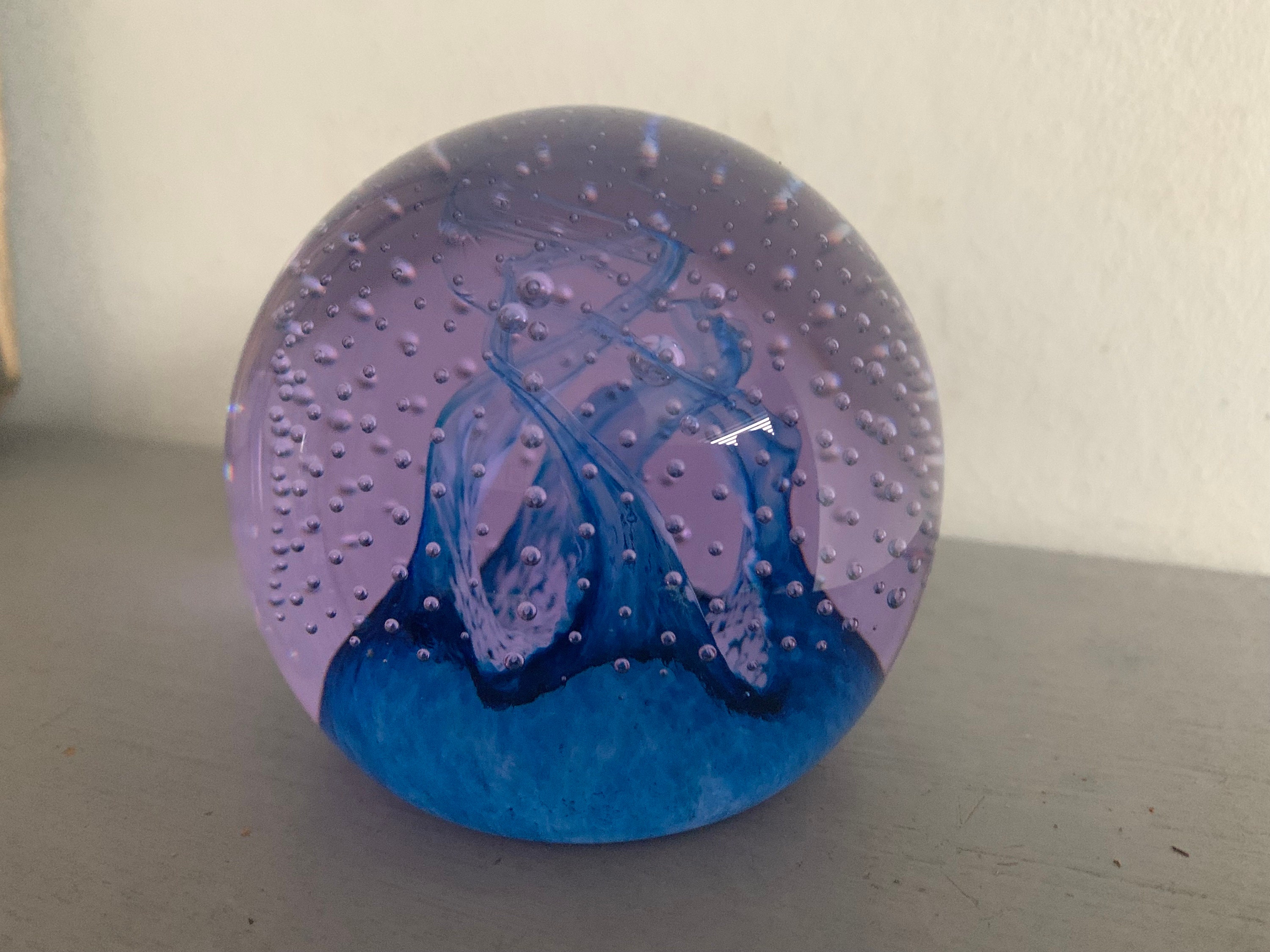 Vintage Caithness Glass Paperweight Cauldron Design. Blue Etsy UK
