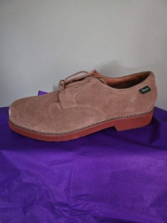 Original Bass brown suede shoes style 125 brand ne