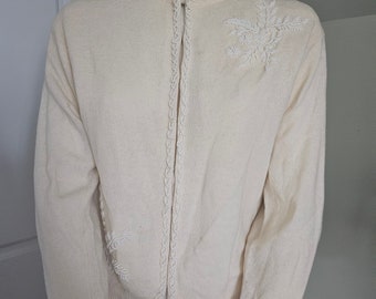 Genuine 1940/50s beaded cardigan cream