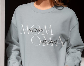 Personalisiertes Damen Premium Bio Sweatshirt Mom/Oma