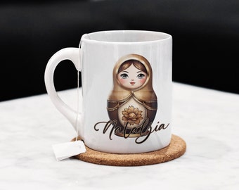 Personalized matryoshka cup, cup with name