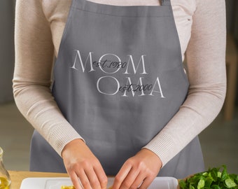 Hochwertige Mom Kochschürte, Muttertagsgeschenk, Personalisierbare Kochschütze