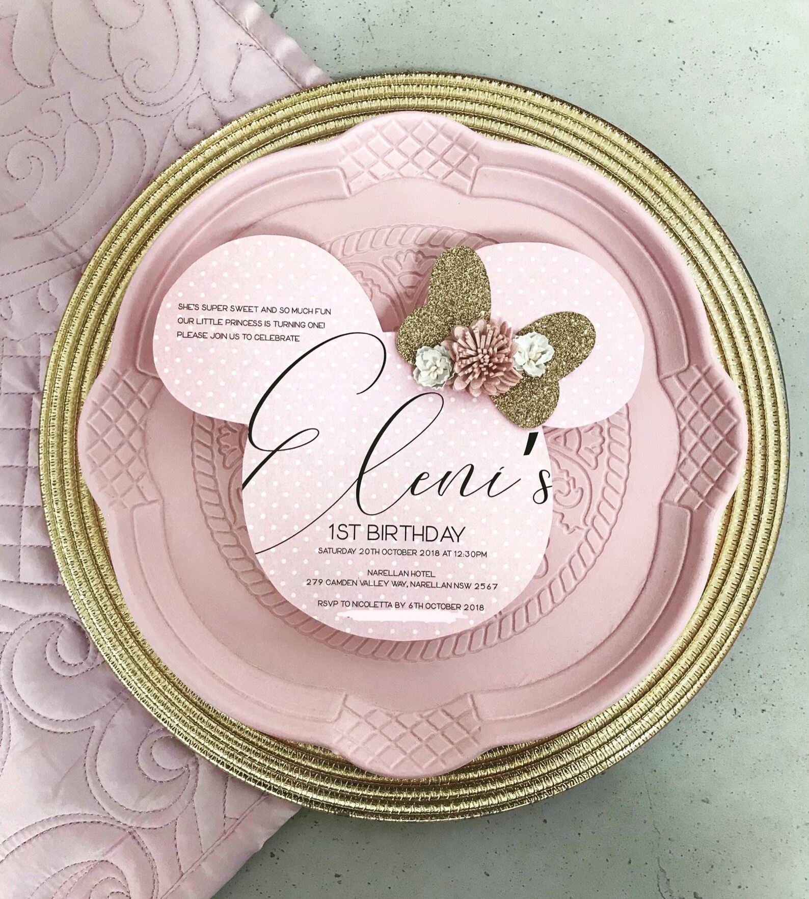 Minnie Mouse Invitation /christening Invitation /birthday Etsy