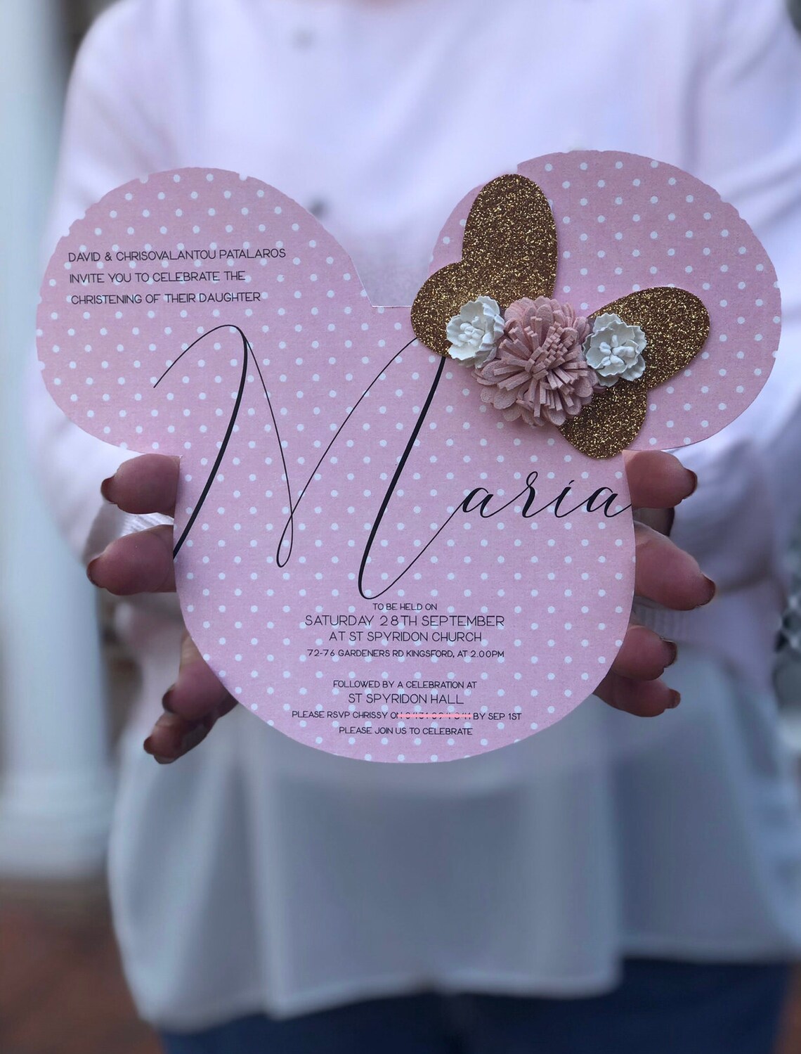 Minnie Mouse Invitation /christening Invitation /birthday Etsy