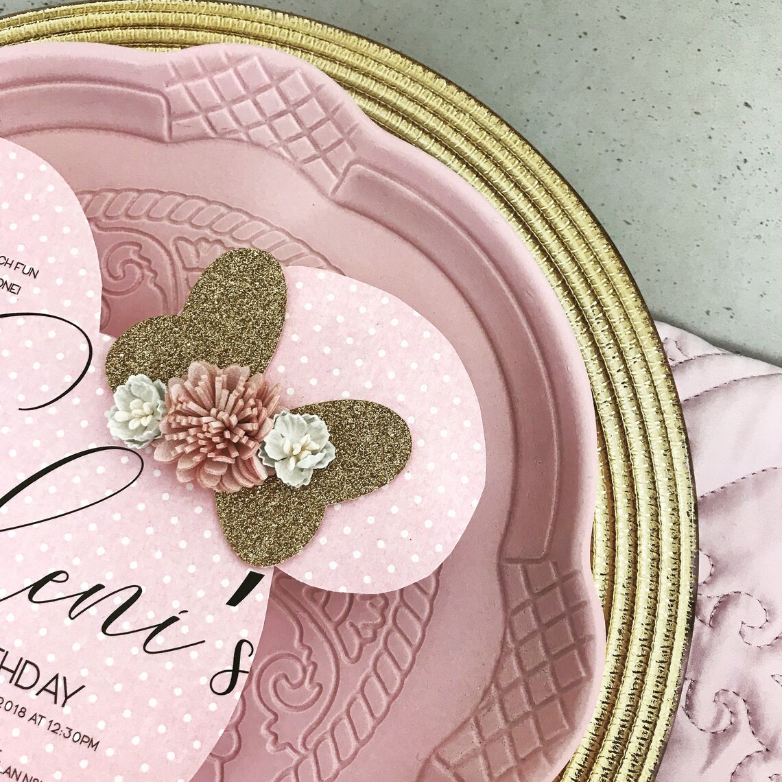 Minnie Mouse Invitation /christening Invitation /birthday Etsy