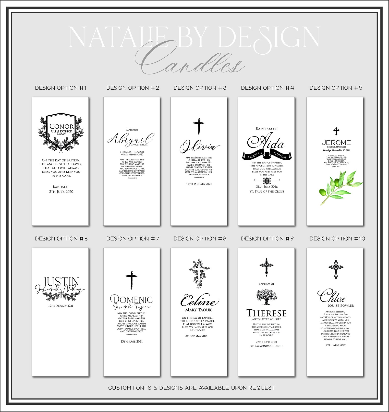 Christening Candle, Baptism Candle, Personalised Foil Candle, Occasion