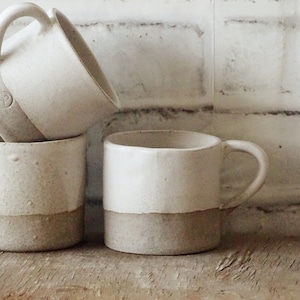 White Ceramic Mug Minimalist Organic Pottery Mug Stoneware Coffee Mug Unique Pottery Mug Handmade Rustic Ceramic Tea Cup Matte Glaze image 4