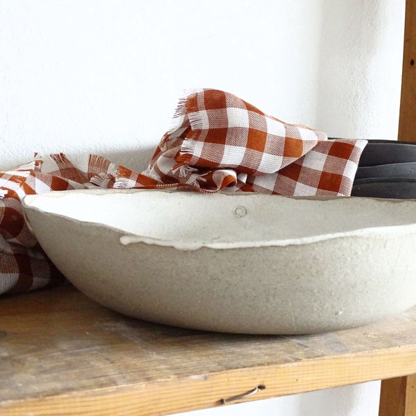 Extra Large Ceramic Bowl White Organic Pottery Bowl Modern Rustic Stoneware Mixing Bowl Salad Serving Bowl Handmade Wabi Sabi Fruit Bowl