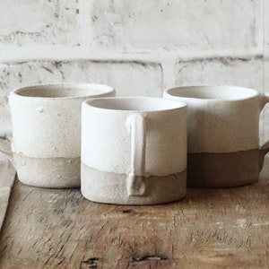 White Ceramic Mug Minimalist Organic Pottery Mug Stoneware Coffee Mug Unique Pottery Mug Handmade Rustic Ceramic Tea Cup Matte Glaze image 7