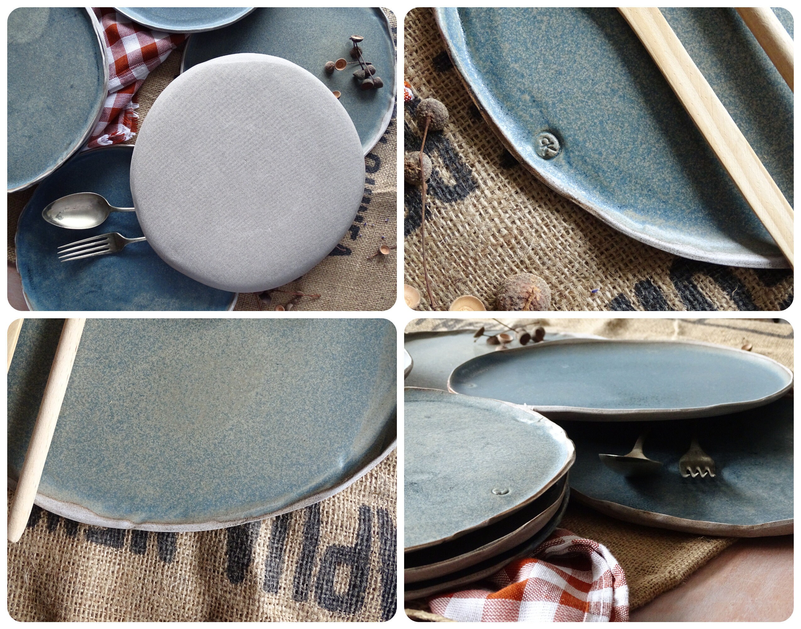 Green Ceramic Dinner Plate Handmade Stoneware Side Plate Etsy