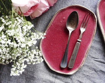 Organic Pink Ceramic Dessert Plate Stoneware Pink Plate Pottery Side Plate Dish Salad Bread Plate Small Serving Plate Minimalist Dinnerware