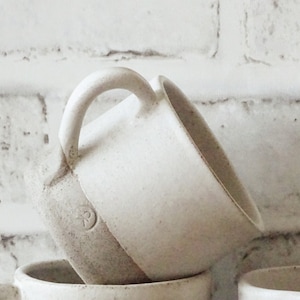 White Ceramic Mug Minimalist Organic Pottery Mug Stoneware Coffee Mug Unique Pottery Mug Handmade Rustic Ceramic Tea Cup Matte Glaze image 3