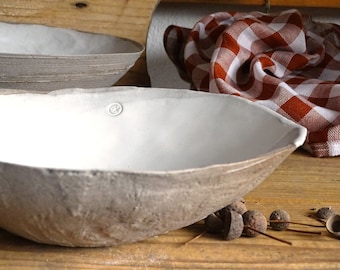 Large White Stoneware Bowl Rustic Ceramic Salad Bowl Serving Bowl Handmade Bowl Fruit Bowl Pottery Dish Modern Organic Ceramic Dinnerware