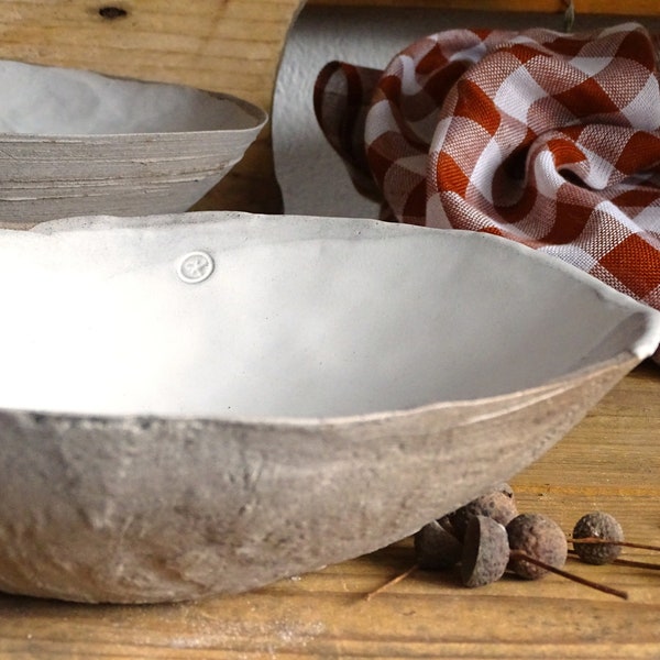 Large White Stoneware Bowl Rustic Ceramic Salad Bowl Serving Bowl Handmade Bowl Fruit Bowl Pottery Dish Modern Organic Ceramic Dinnerware