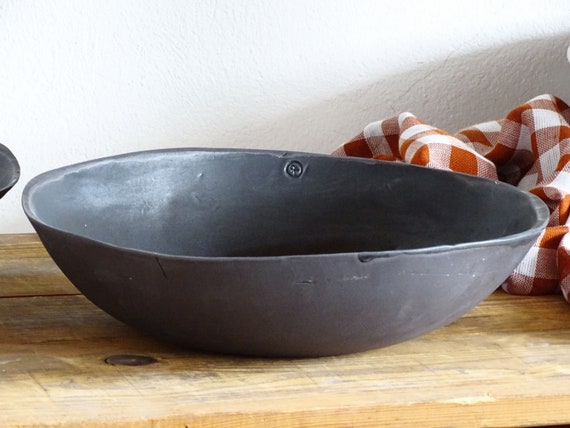 Extra Large Ceramic Bowl Black Organic Pottery Bowl Modern Rustic