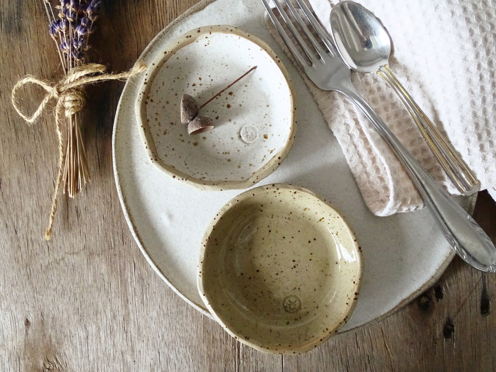 Spice Ramekins Set of 2 Beige Ceramic Ramekins: Rustic Pottery Spice Bowls - Etsy