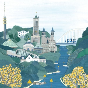 Carte postale d'Arnhem A5 | mini-affiche | Ville d'Arnhem | Pont d'Arnhem | Villa Sonsbeek