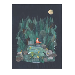 Lost in the Woods - Collage Art Print 30 X 40 Cm | Fox on Adventure ...