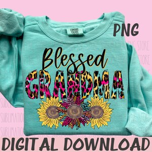 Gesegnete Oma Png Sublimation Design Leopard Sonnenblume Muttertag Png Digital Download